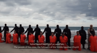 IS und koptische Märtyrer am Strand von Libyen